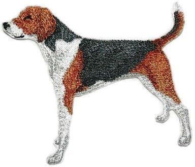 דיוקנאות כלבים מותאמים אישית מדהימים [American Foxhound] רקמה Ironon/Sew Patch [4.5 x 4.5] [תוצרת ארהב]